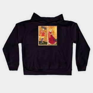 ANTIQUE RENAISSANCE TAROTS ,QUEEN OF CUPS Kids Hoodie